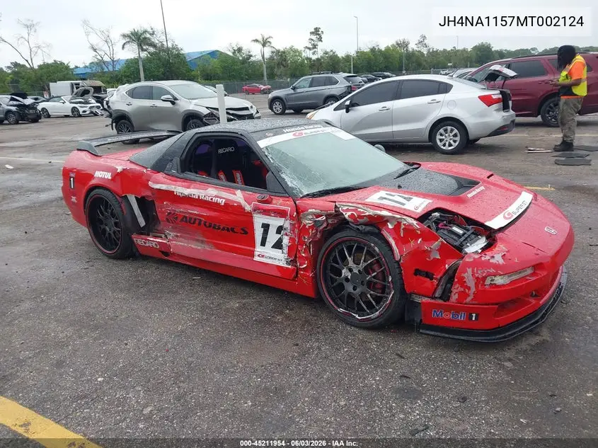 1991 Acura Nsx VIN: JH4NA1157MT002124 Lot: 45211954