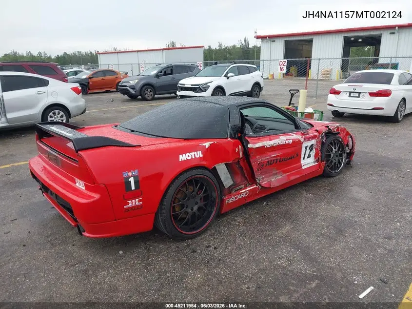 1991 Acura Nsx VIN: JH4NA1157MT002124 Lot: 45211954
