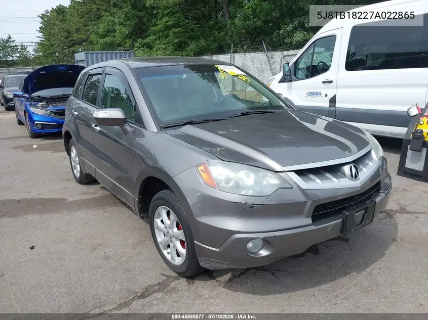 2007 Acura Rdx VIN: 5J8TB18227A022865 Lot: 45598877