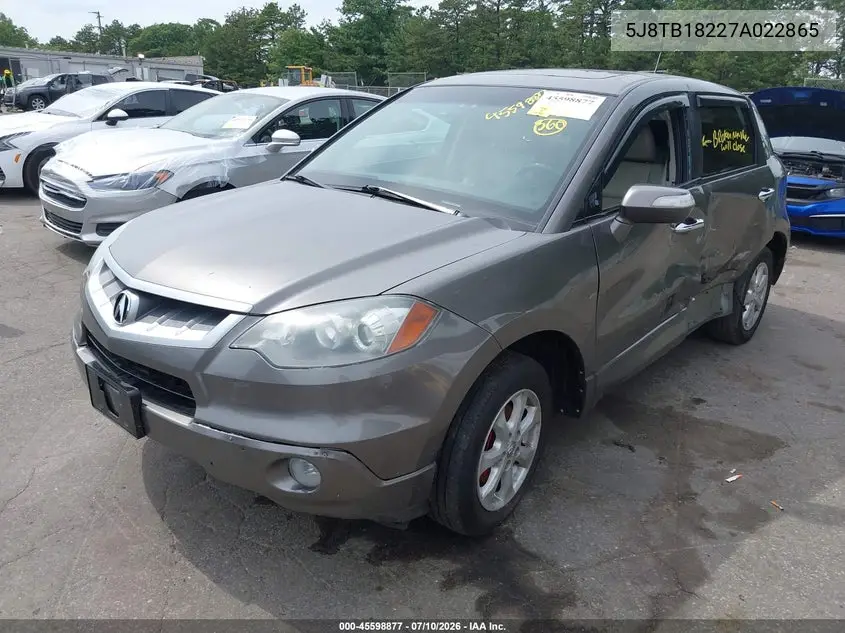 2007 Acura Rdx VIN: 5J8TB18227A022865 Lot: 45598877