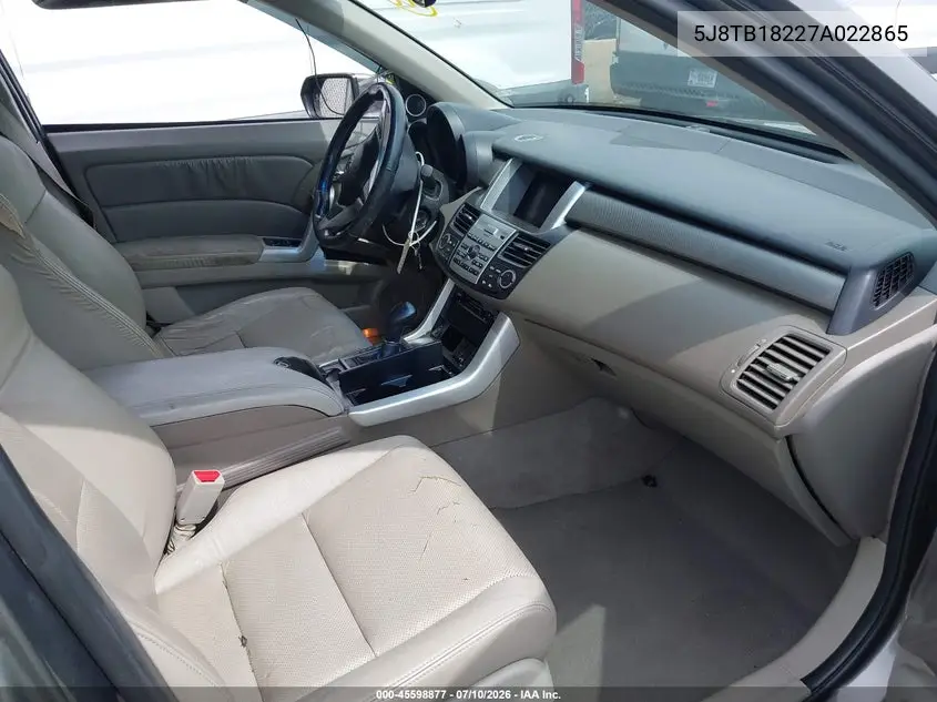 2007 Acura Rdx VIN: 5J8TB18227A022865 Lot: 45598877