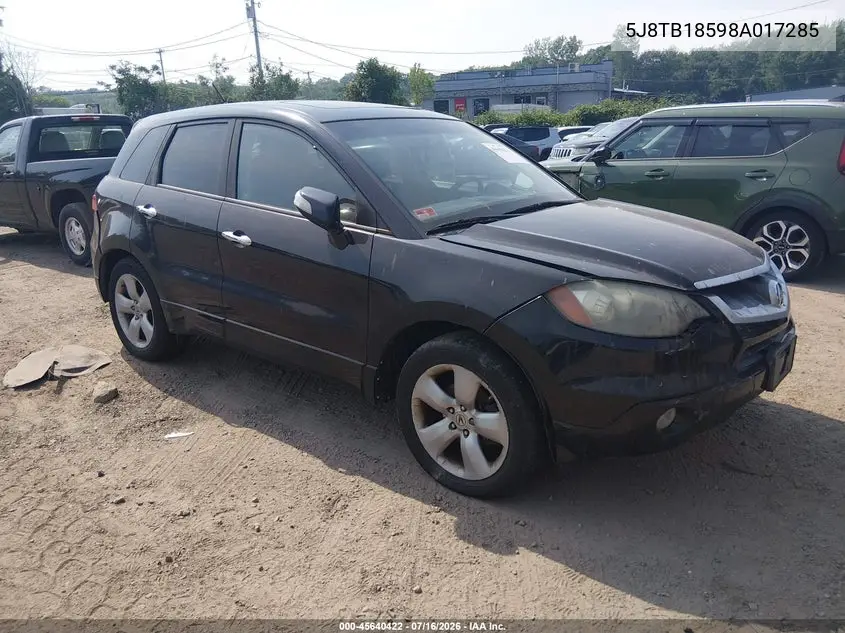 2008 Acura Rdx VIN: 5J8TB18598A017285 Lot: 45640422