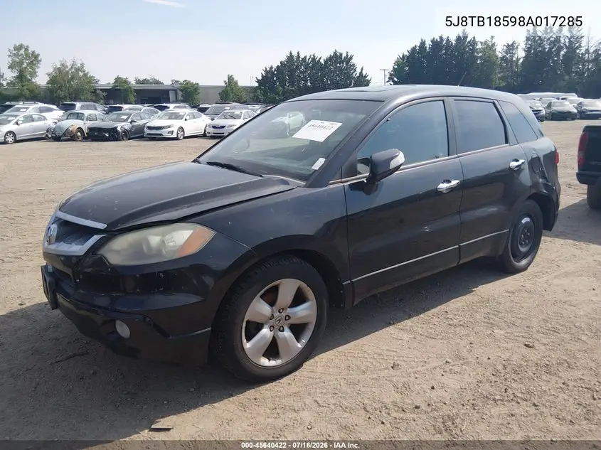 2008 Acura Rdx VIN: 5J8TB18598A017285 Lot: 45640422