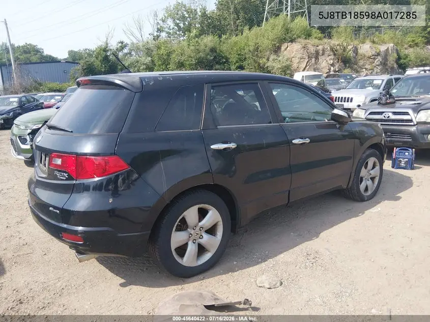 2008 Acura Rdx VIN: 5J8TB18598A017285 Lot: 45640422
