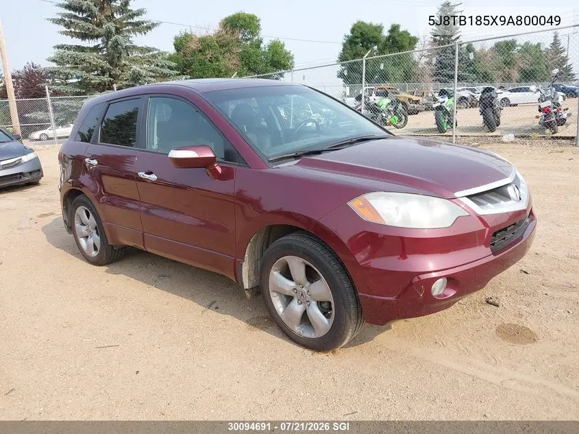 2009 Acura Rdx Technology VIN: 5J8TB185X9A800049 Lot: 30094691