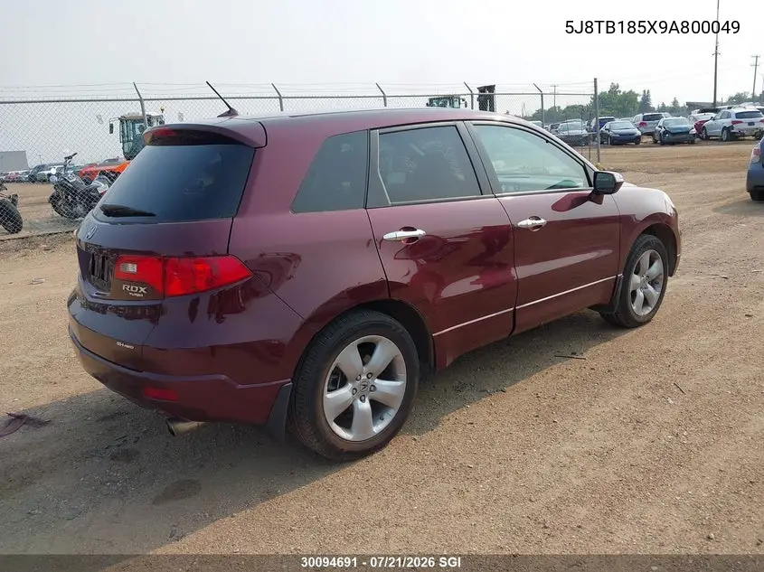 2009 Acura Rdx Technology VIN: 5J8TB185X9A800049 Lot: 30094691