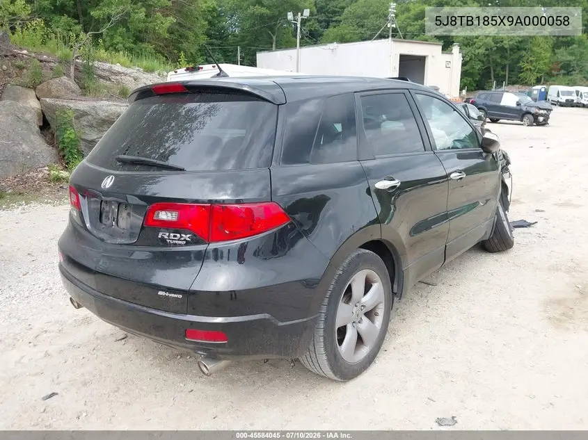 2009 Acura Rdx VIN: 5J8TB185X9A000058 Lot: 45584045