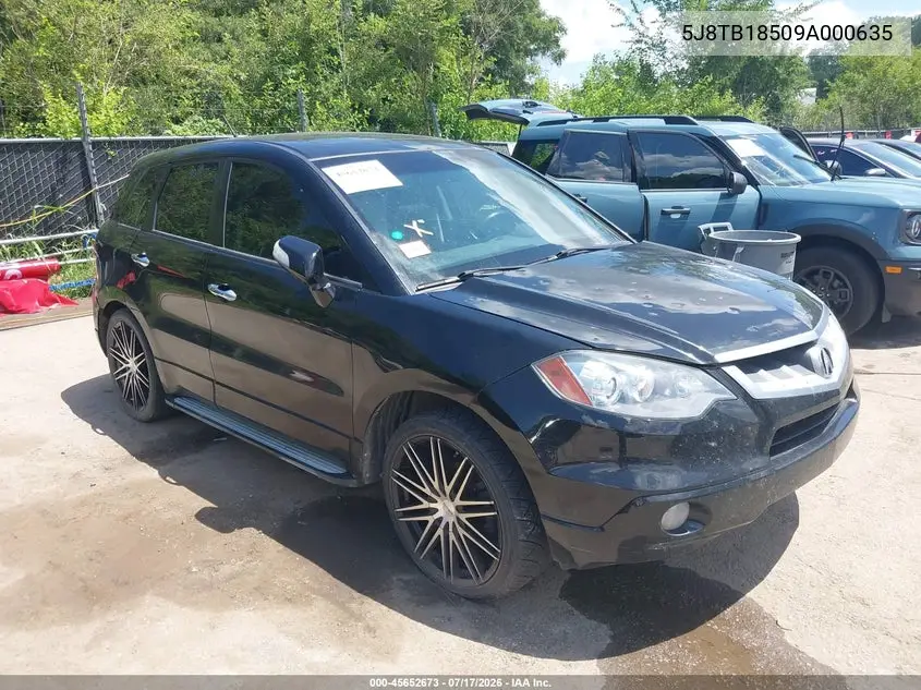 2009 Acura Rdx VIN: 5J8TB18509A000635 Lot: 45652673