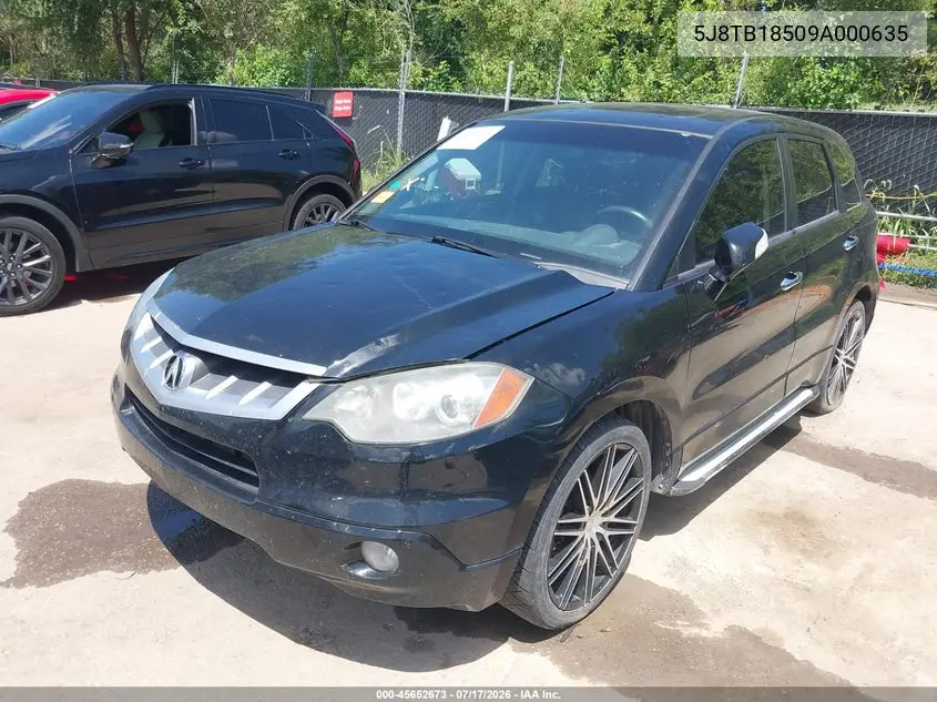 2009 Acura Rdx VIN: 5J8TB18509A000635 Lot: 45652673
