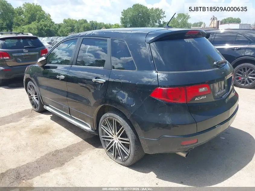 2009 Acura Rdx VIN: 5J8TB18509A000635 Lot: 45652673