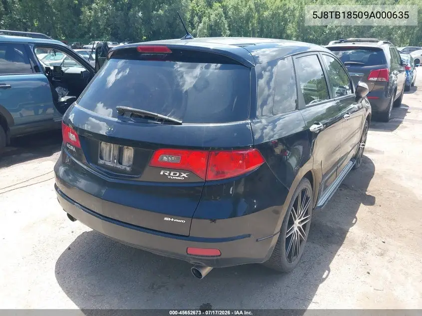 2009 Acura Rdx VIN: 5J8TB18509A000635 Lot: 45652673