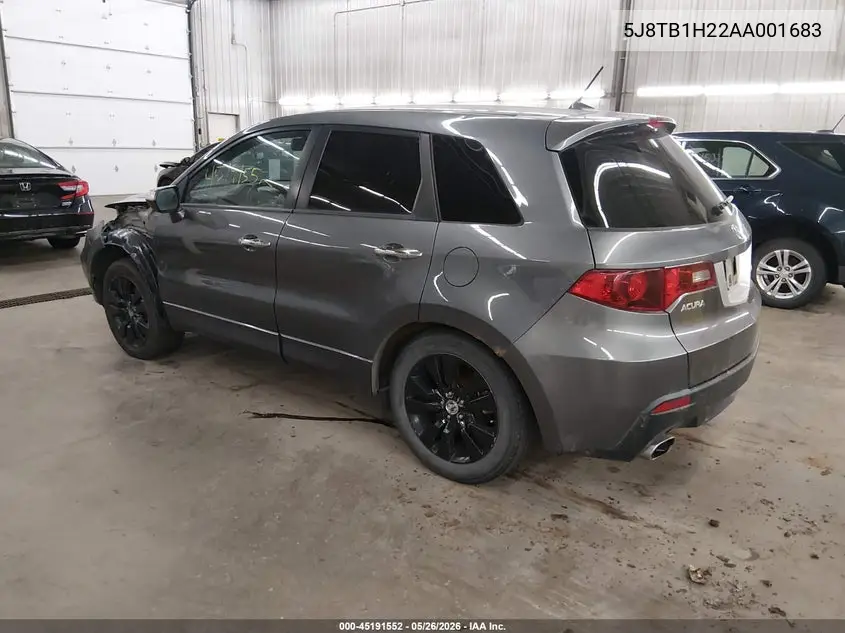 2010 Acura Rdx VIN: 5J8TB1H22AA001683 Lot: 45191552