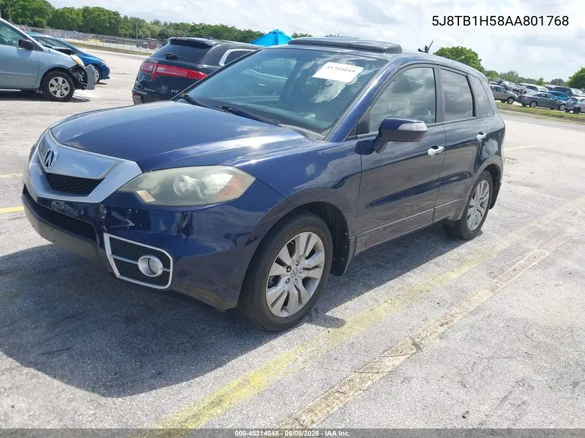 2010 Acura Rdx VIN: 5J8TB1H58AA801768 Lot: 45314048