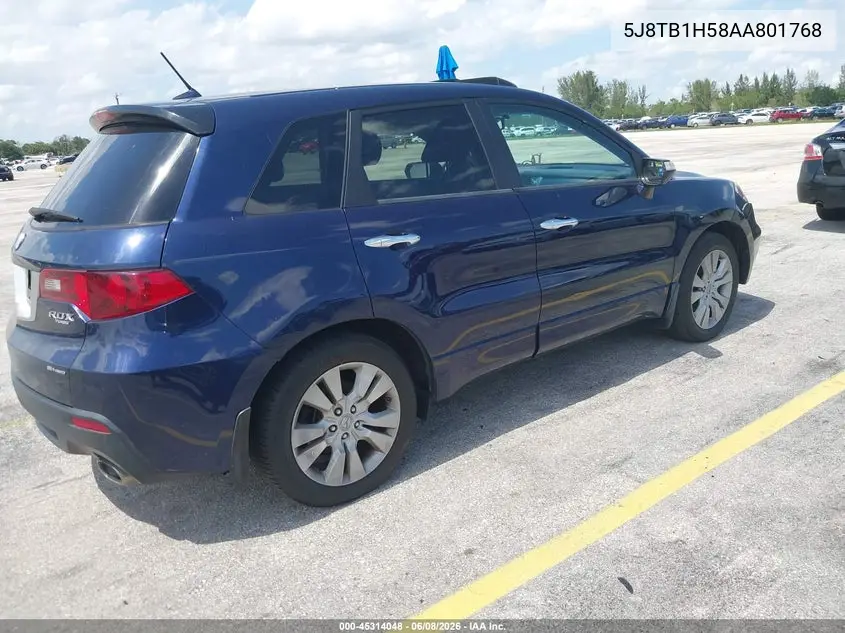 2010 Acura Rdx VIN: 5J8TB1H58AA801768 Lot: 45314048