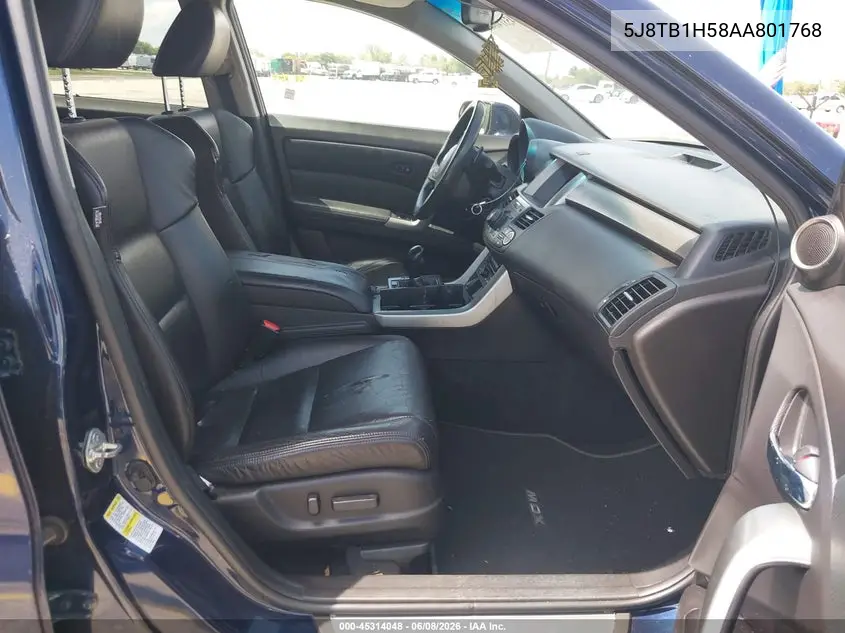2010 Acura Rdx VIN: 5J8TB1H58AA801768 Lot: 45314048
