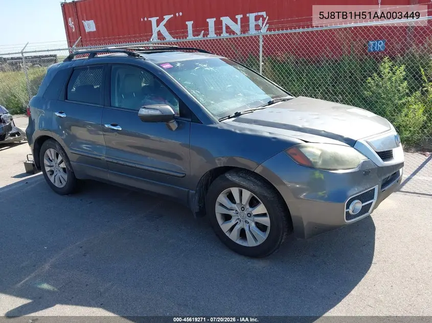 2010 Acura Rdx VIN: 5J8TB1H51AA003449 Lot: 45619271