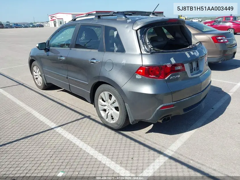 2010 Acura Rdx VIN: 5J8TB1H51AA003449 Lot: 45619271