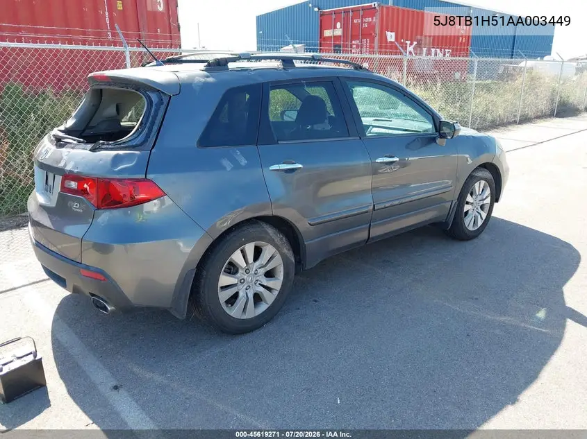 2010 Acura Rdx VIN: 5J8TB1H51AA003449 Lot: 45619271