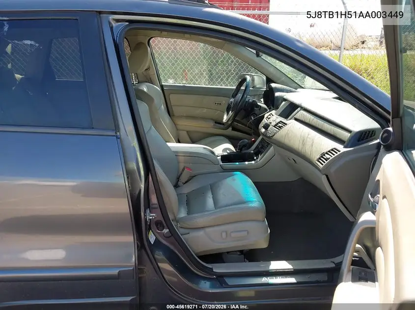 2010 Acura Rdx VIN: 5J8TB1H51AA003449 Lot: 45619271