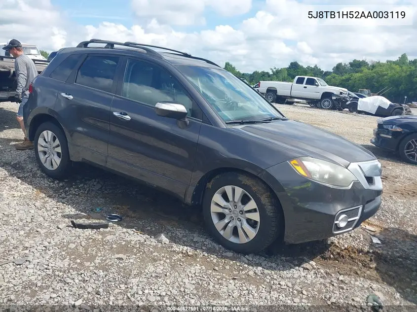 2010 Acura Rdx VIN: 5J8TB1H52AA003119 Lot: 45627591