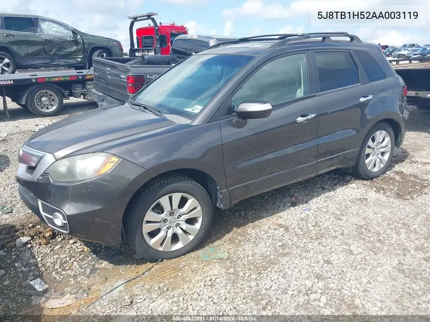 2010 Acura Rdx VIN: 5J8TB1H52AA003119 Lot: 45627591