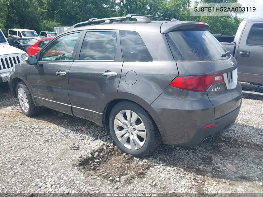 2010 Acura Rdx VIN: 5J8TB1H52AA003119 Lot: 45627591