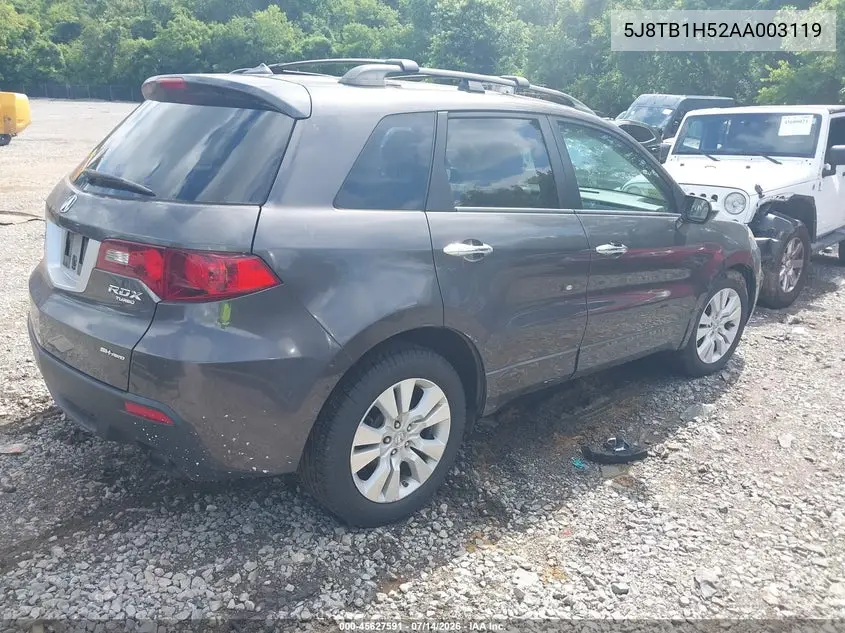 2010 Acura Rdx VIN: 5J8TB1H52AA003119 Lot: 45627591