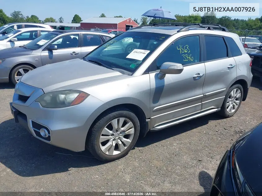 2010 Acura Rdx VIN: 5J8TB1H2XAA007926 Lot: 45633546