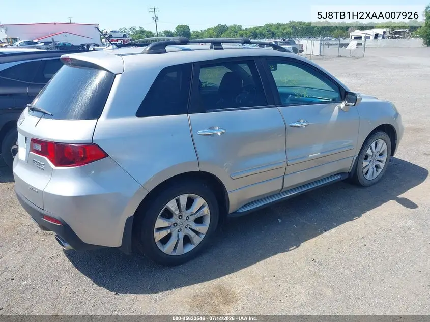 2010 Acura Rdx VIN: 5J8TB1H2XAA007926 Lot: 45633546