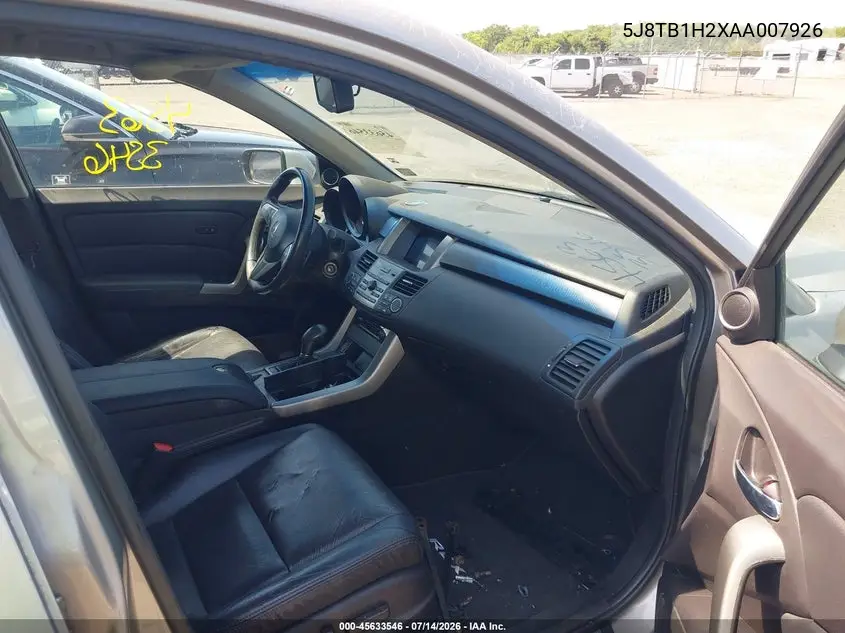 2010 Acura Rdx VIN: 5J8TB1H2XAA007926 Lot: 45633546