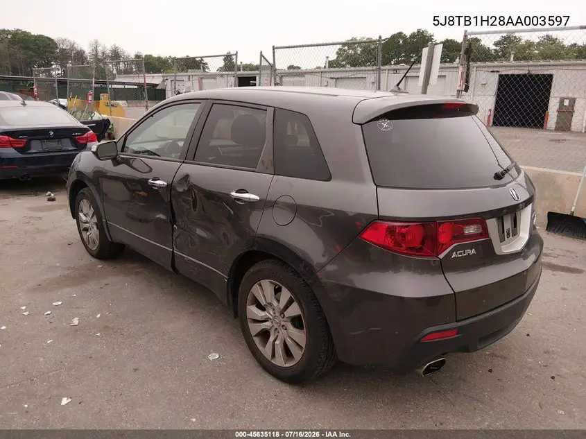 2010 Acura Rdx VIN: 5J8TB1H28AA003597 Lot: 45635118