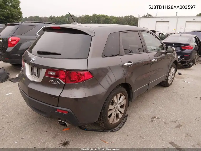 2010 Acura Rdx VIN: 5J8TB1H28AA003597 Lot: 45635118