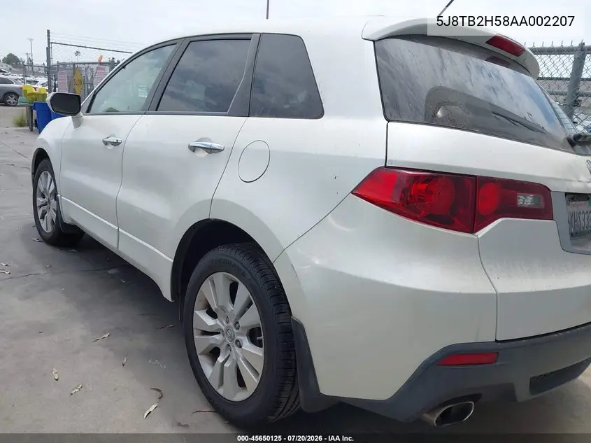 2010 Acura Rdx VIN: 5J8TB2H58AA002207 Lot: 45650125