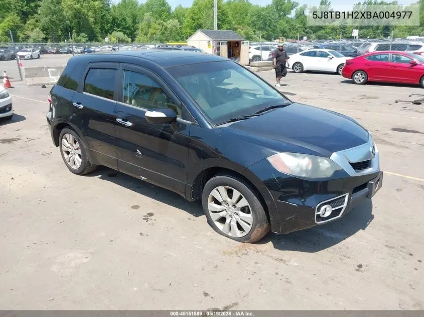 2011 Acura Rdx VIN: 5J8TB1H2XBA004977 Lot: 45151589
