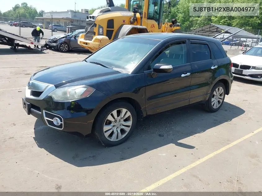 2011 Acura Rdx VIN: 5J8TB1H2XBA004977 Lot: 45151589