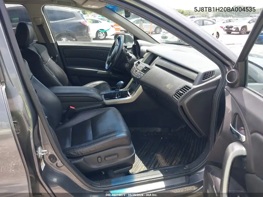 2011 Acura Rdx VIN: 5J8TB1H20BA004535 Lot: 45216873