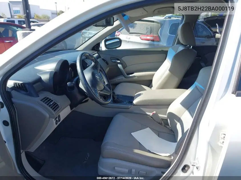 2011 Acura Rdx VIN: 5J8TB2H22BA000119 Lot: 45612672