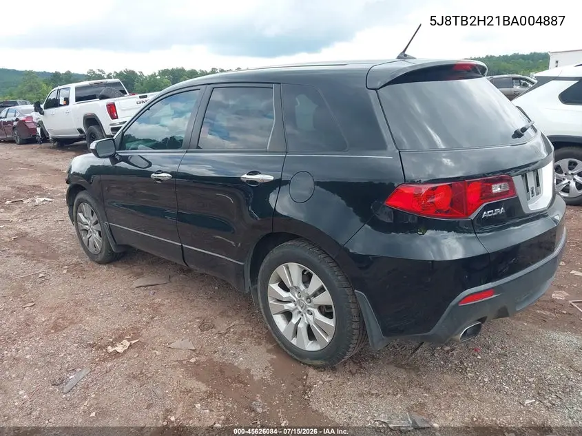 2011 Acura Rdx VIN: 5J8TB2H21BA004887 Lot: 45626084