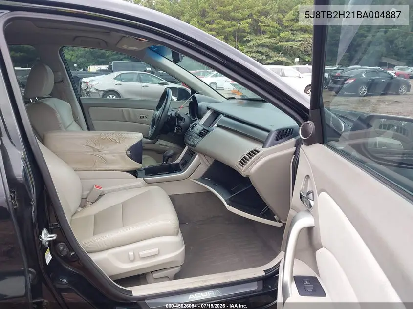 2011 Acura Rdx VIN: 5J8TB2H21BA004887 Lot: 45626084