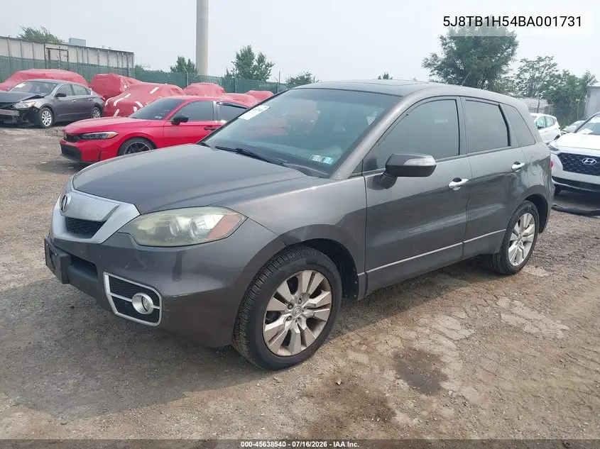 2011 Acura Rdx VIN: 5J8TB1H54BA001731 Lot: 45638540