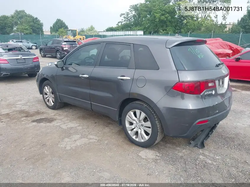 2011 Acura Rdx VIN: 5J8TB1H54BA001731 Lot: 45638540