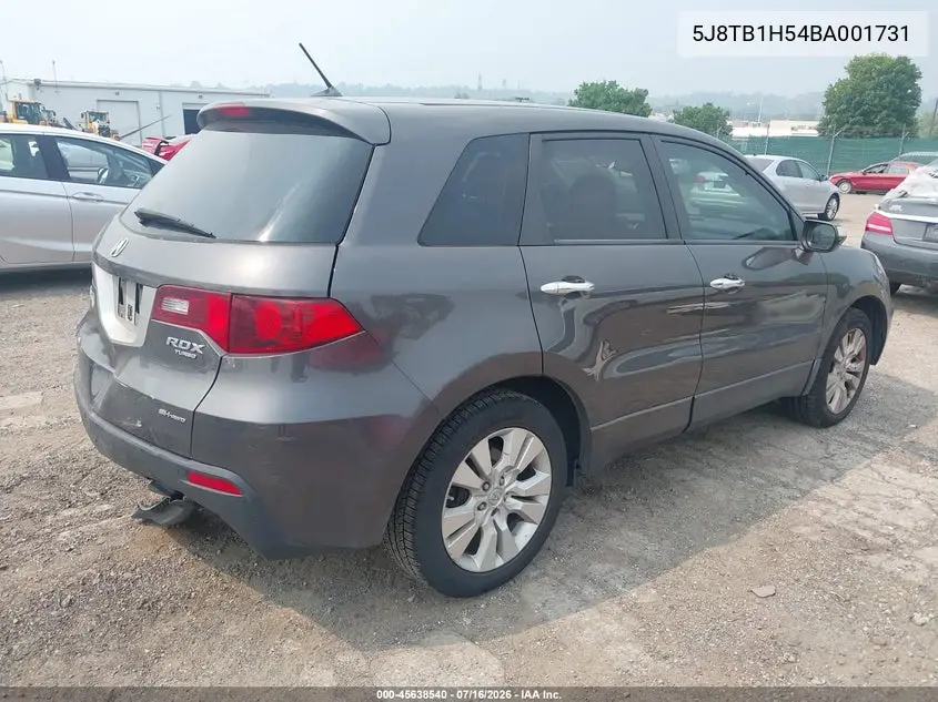 2011 Acura Rdx VIN: 5J8TB1H54BA001731 Lot: 45638540