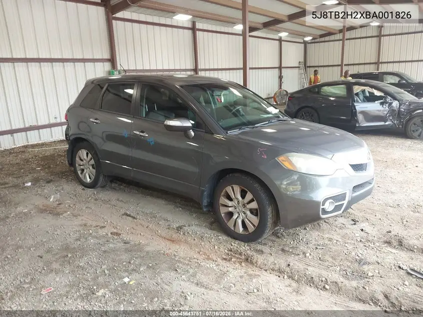 2011 Acura Rdx VIN: 5J8TB2H2XBA001826 Lot: 45643751
