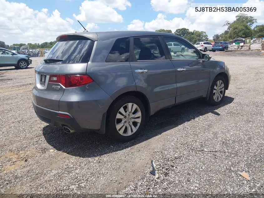 2011 Acura Rdx VIN: 5J8TB2H53BA005369 Lot: 45668857