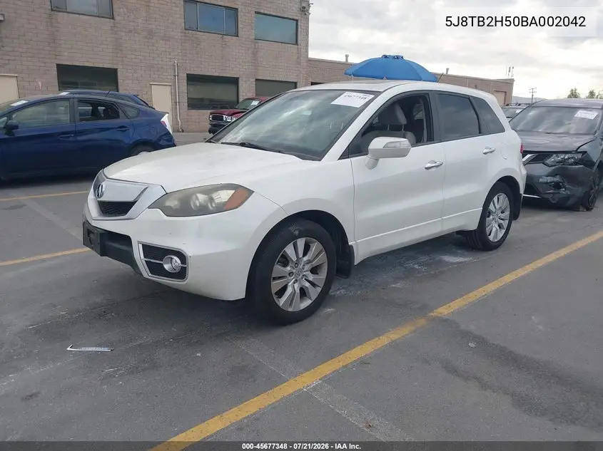 2011 Acura Rdx VIN: 5J8TB2H50BA002042 Lot: 45677348