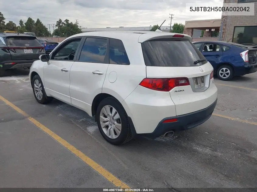 2011 Acura Rdx VIN: 5J8TB2H50BA002042 Lot: 45677348