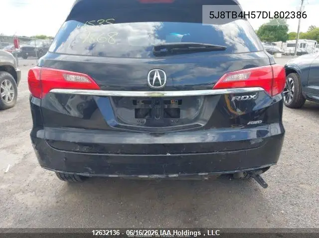2013 Acura Rdx Technology VIN: 5J8TB4H57DL802386 Lot: 12632136