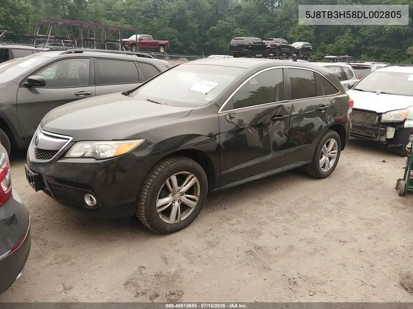 2013 Acura Rdx VIN: 5J8TB3H58DL002805 Lot: 45515655
