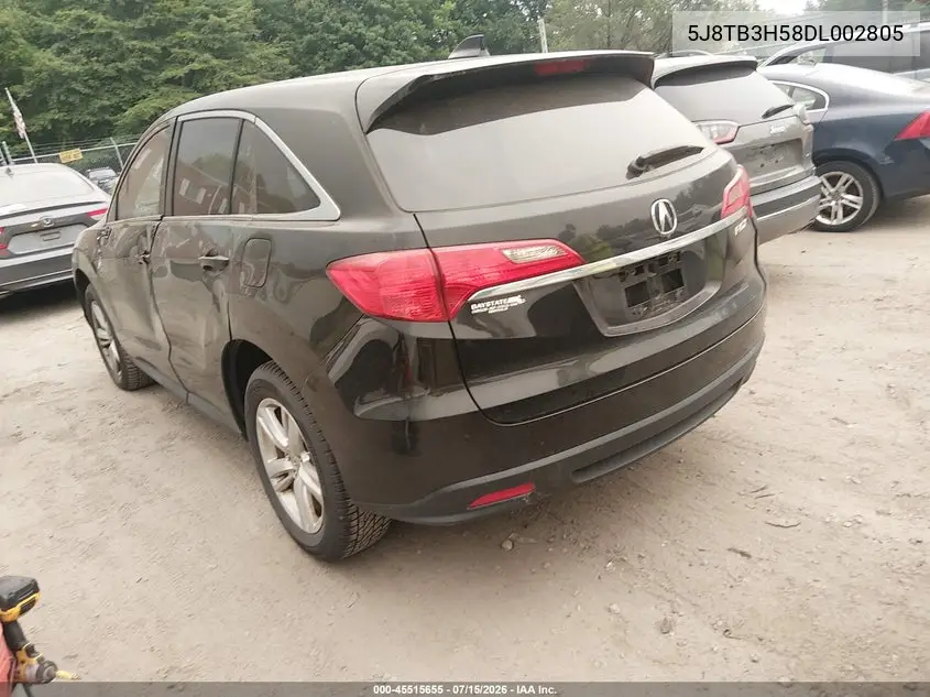2013 Acura Rdx VIN: 5J8TB3H58DL002805 Lot: 45515655