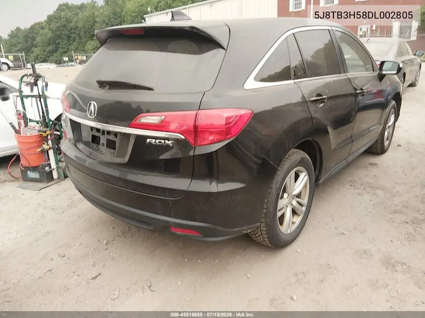 2013 Acura Rdx VIN: 5J8TB3H58DL002805 Lot: 45515655